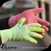 SRSAFETY 13G latex coated safety working gloves/latex foam glove/safety glove/working latex glove
